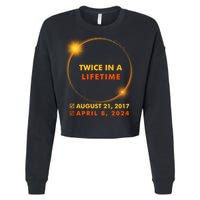 Twice In A Lifetime Solar Eclipse August 21 2017 April 8 2024 Cropped Pullover Crew