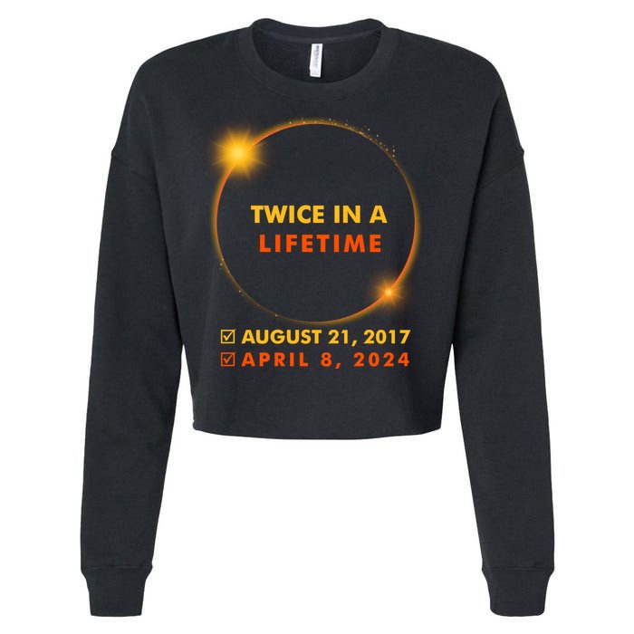Twice In A Lifetime Solar Eclipse August 21 2017 April 8 2024 Cropped Pullover Crew