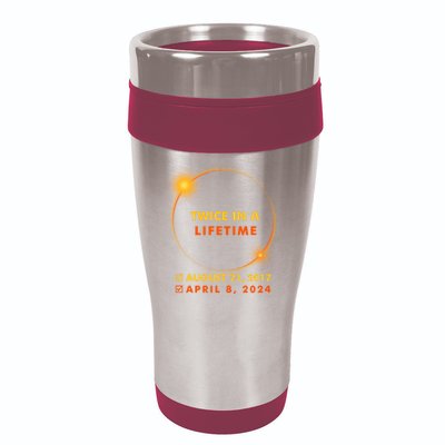 Twice In A Lifetime Solar Eclipse August 21 2017 April 8 2024 16oz Travel Tumbler
