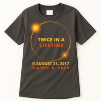 Twice In A Lifetime Solar Eclipse August 21 2017 April 8 2024 Tall T-Shirt