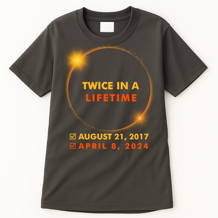 Twice In A Lifetime Solar Eclipse August 21 2017 April 8 2024 Tall T-Shirt