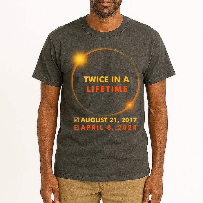 Twice In A Lifetime Solar Eclipse August 21 2017 April 8 2024 Tall T-Shirt
