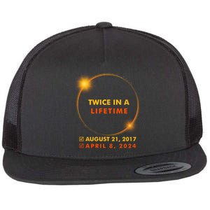 Twice In A Lifetime Solar Eclipse August 21 2017 April 8 2024 Flat Bill Trucker Hat