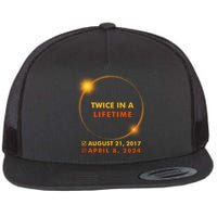 Twice In A Lifetime Solar Eclipse August 21 2017 April 8 2024 Flat Bill Trucker Hat