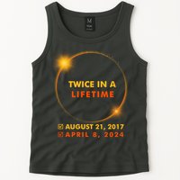 Twice In A Lifetime Solar Eclipse August 21 2017 April 8 2024 Tank Top