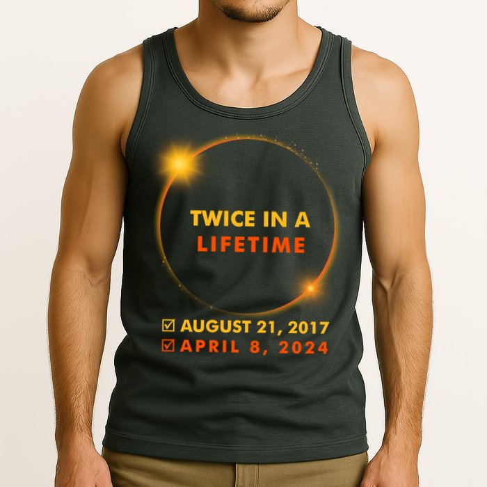Twice In A Lifetime Solar Eclipse August 21 2017 April 8 2024 Tank Top