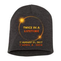 Twice In A Lifetime Solar Eclipse August 21 2017 April 8 2024 Short Acrylic Beanie