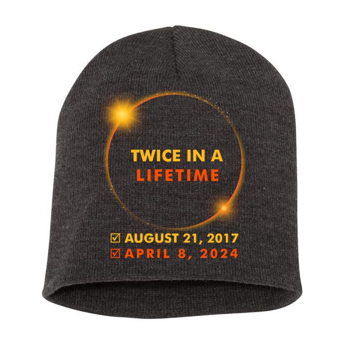 Twice In A Lifetime Solar Eclipse August 21 2017 April 8 2024 Short Acrylic Beanie