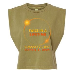 Twice In A Lifetime Solar Eclipse August 21 2017 April 8 2024 Garment-Dyed Women's Muscle Tee