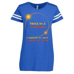 Twice In A Lifetime Solar Eclipse August 21 2017 April 8 2024 Enza Ladies Jersey Football T-Shirt