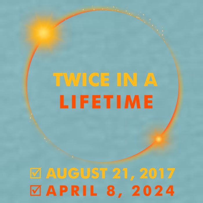 Twice In A Lifetime Solar Eclipse August 21 2017 April 8 2024 Sueded Cloud Jersey T-Shirt