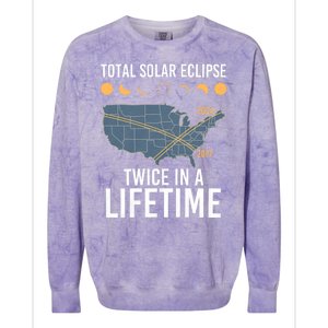 Twice In A Lifetime Solar Eclipse 2024 Total Eclipse Colorblast Crewneck Sweatshirt