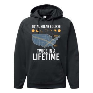 Twice In A Lifetime Solar Eclipse 2024 Total Eclipse Performance Fleece Hoodie