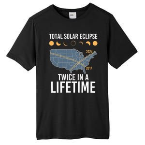 Twice In A Lifetime Solar Eclipse 2024 Total Eclipse Tall Fusion ChromaSoft Performance T-Shirt