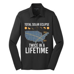 Twice In A Lifetime Solar Eclipse 2024 Total Eclipse Silk Touch Performance Long Sleeve Polo