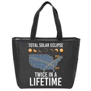 Twice In A Lifetime Solar Eclipse 2024 Total Eclipse Zip Tote Bag