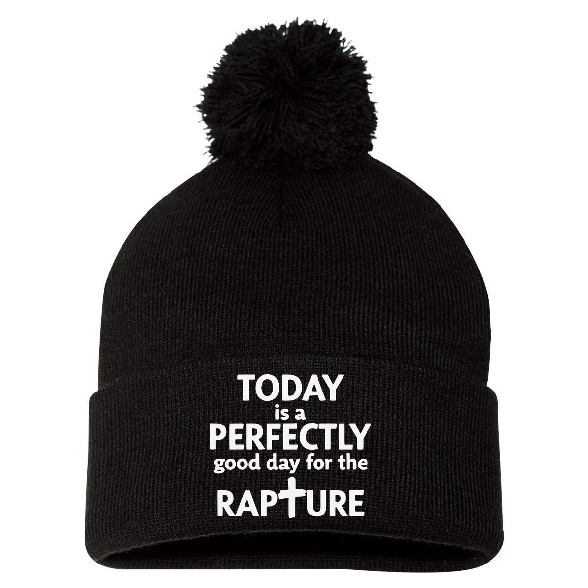 Today Is A Perfectly Good Day For The Rapture Pom Pom 12in Knit Beanie