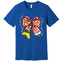 Teaching Is A Work Of Heart Christmas Teacher Coquette Bow Great Gift Premium T-Shirt