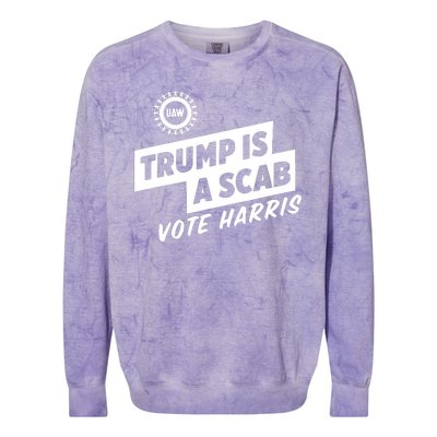 Trump Is A Scab Vote Harris Colorblast Crewneck Sweatshirt