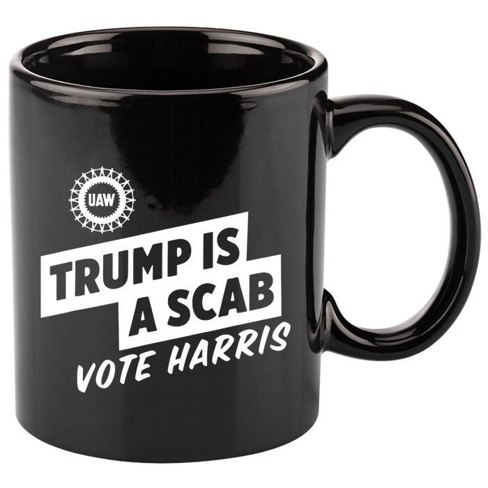 Trump Is A Scab Vote Harris 11oz C Handle Ceramic Mug