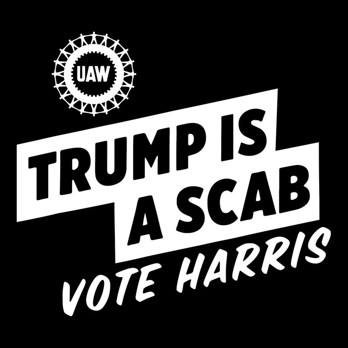 Trump Is A Scab Vote Harris Drawstring Bag