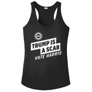 Trump Is A Scab Vote Harris Ladies PosiCharge Competitor Racerback Tank