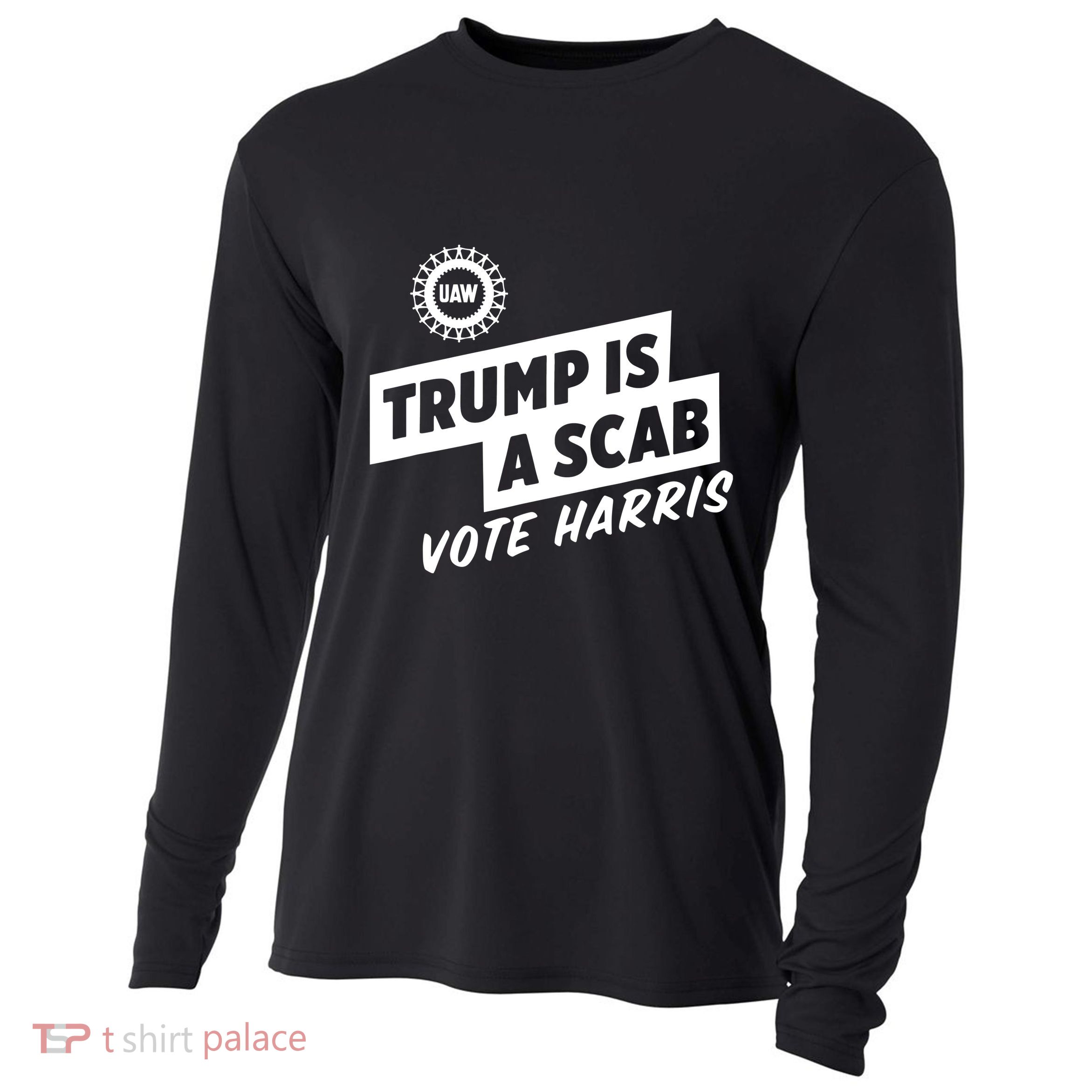 Trump Is A Scab Vote Harris Cooling Performance Long Sleeve Crew