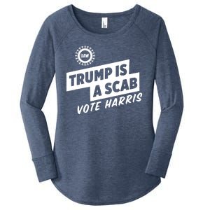 Trump Is A Scab Vote Harris Women's Perfect Tri Tunic Long Sleeve Shirt