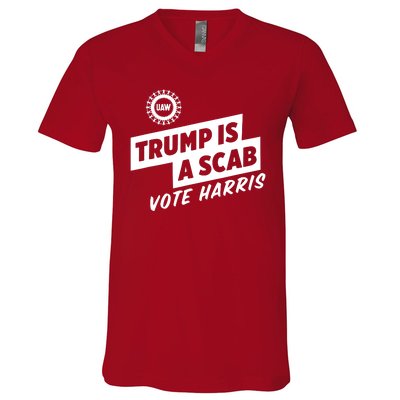 Trump Is A Scab Vote Harris V-Neck T-Shirt