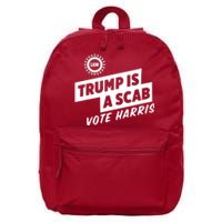 Trump Is A Scab Vote Harris 16 in Basic Backpack