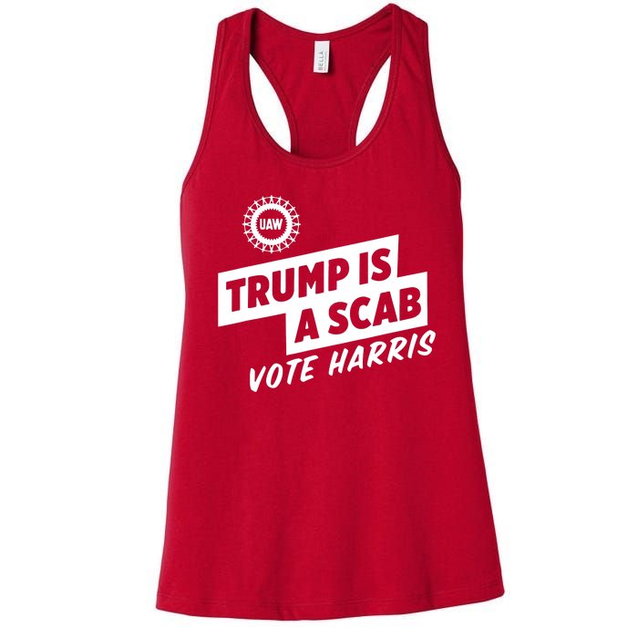 Trump Is A Scab Vote Harris Women's Racerback Tank