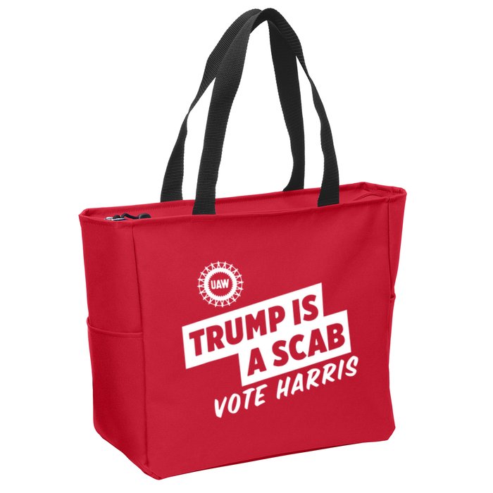 Trump Is A Scab Vote Harris Zip Tote Bag