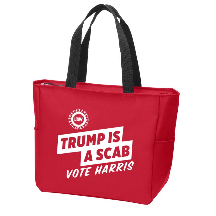 Trump Is A Scab Vote Harris Zip Tote Bag