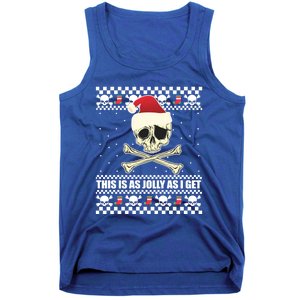 This Is As Jolly As I Get Skull Roger Santa Ugly Xmas Meme Gift Tank Top