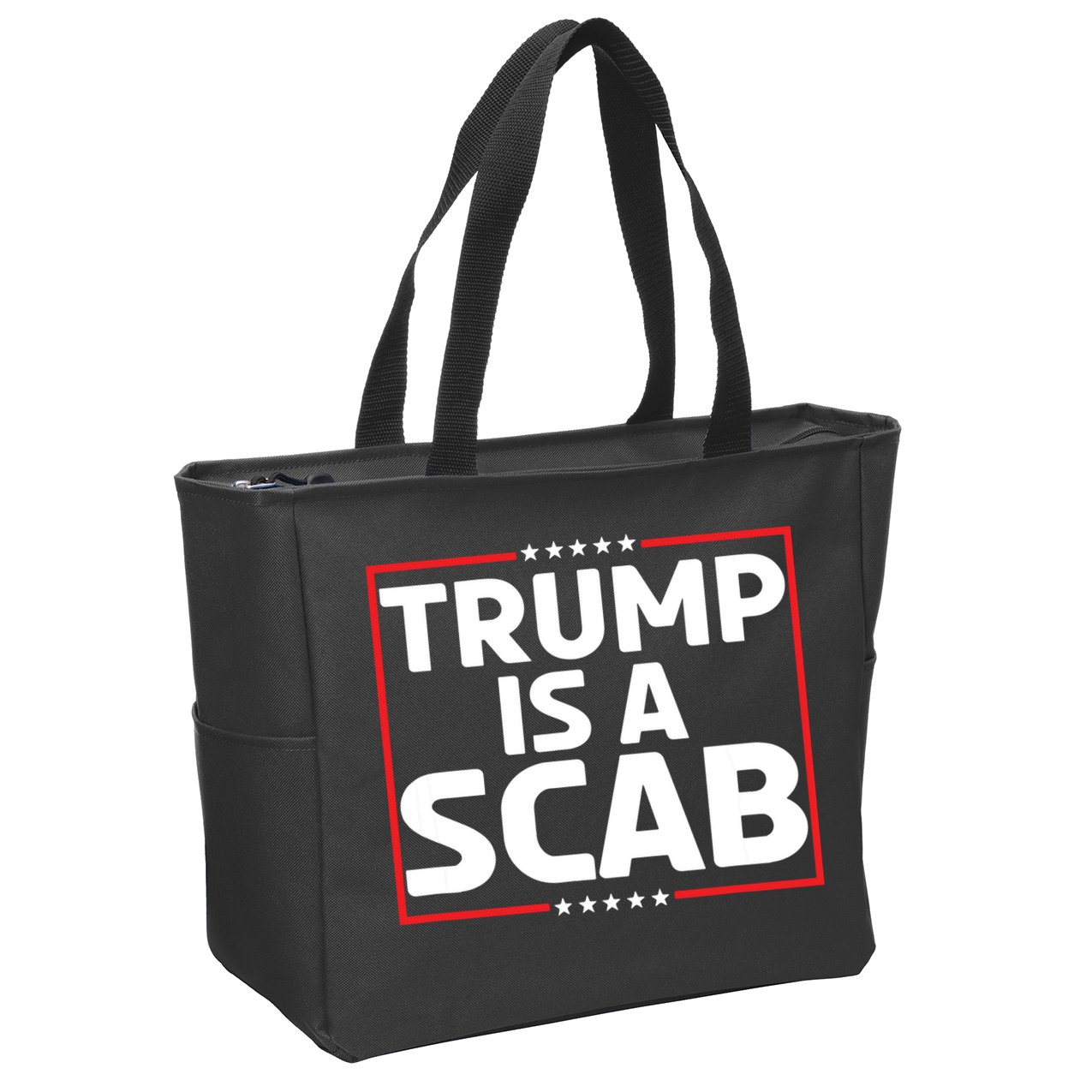 Trump Is A Scab Zip Tote Bag