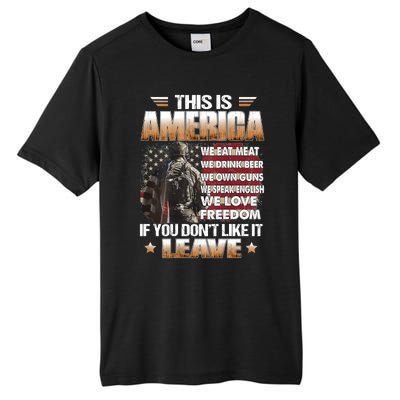 This Is America We Eat Meat We Drink Beer Tall Fusion ChromaSoft Performance T-Shirt