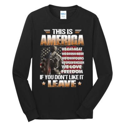 This Is America We Eat Meat We Drink Beer Tall Long Sleeve T-Shirt