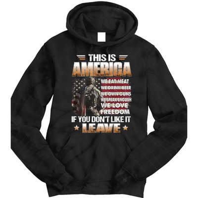 This Is America We Eat Meat We Drink Beer Tie Dye Hoodie