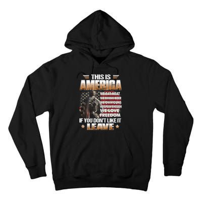 This Is America We Eat Meat We Drink Beer Tall Hoodie