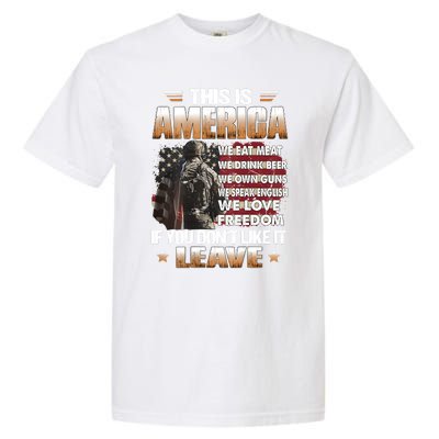 This Is America We Eat Meat We Drink Beer Garment-Dyed Heavyweight T-Shirt