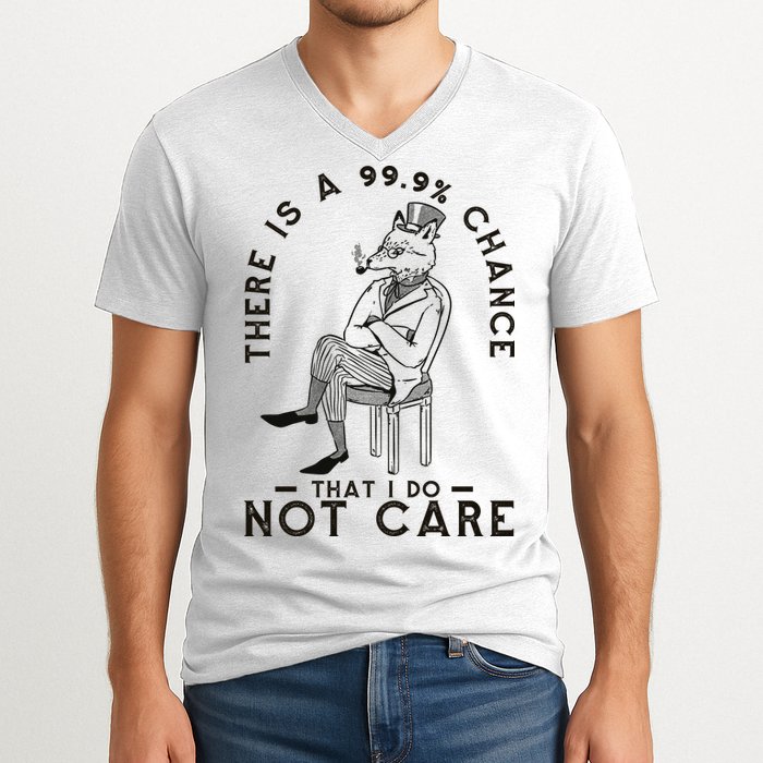 There Is A 99% Chance That I Do Not Care Funny V-Neck T-Shirt
