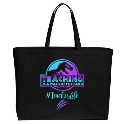 Teaching Is A Walk In Park Teacher Life Funny Mother's Day Cotton Canvas Jumbo Tote