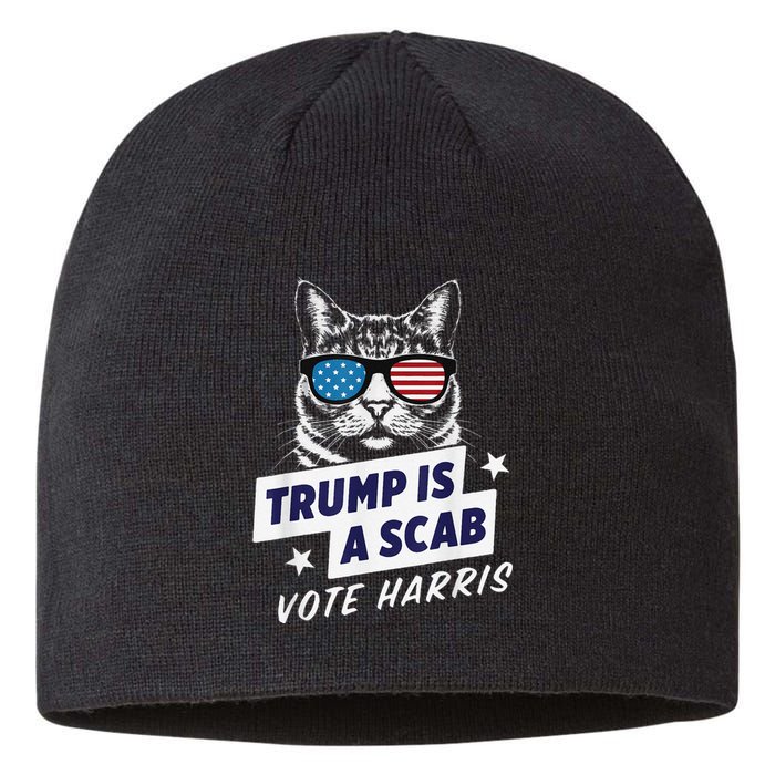 Trump Is A Scab Vote Harris 2024 Sustainable Beanie