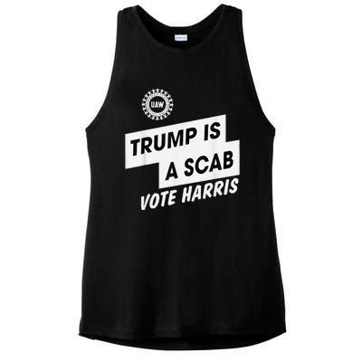 Trump Is A Scab Vote Harris Kamala 2024 Ladies PosiCharge Tri-Blend Wicking Tank