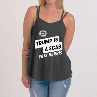 Trump Is A Scab Vote Harris Kamala 2024 Women's Strappy Tank