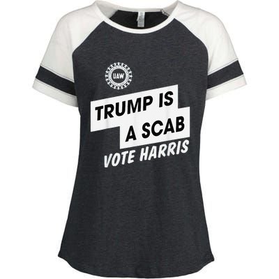 Trump Is A Scab Vote Harris Kamala 2024 Enza Ladies Jersey Colorblock Tee