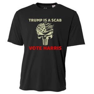 Trump Is A Scab Vote Harris Waltz New Way Move Forward Flag Cooling Performance Crew T-Shirt