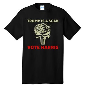 Trump Is A Scab Vote Harris Waltz New Way Move Forward Flag Tall T-Shirt