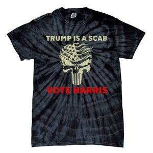 Trump Is A Scab Vote Harris Waltz New Way Move Forward Flag Tie-Dye T-Shirt