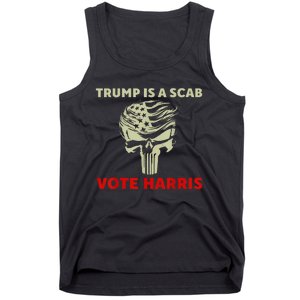 Trump Is A Scab Vote Harris Waltz New Way Move Forward Flag Tank Top